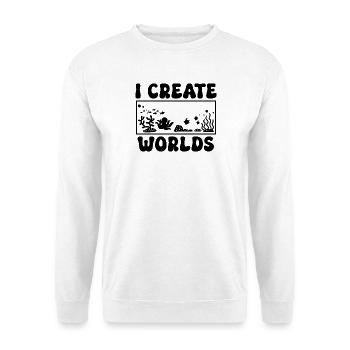 Aquascaping Spruch - Unisex Pullover - Weiß - Vorne - Alina (178cm) & Michal (187cm)