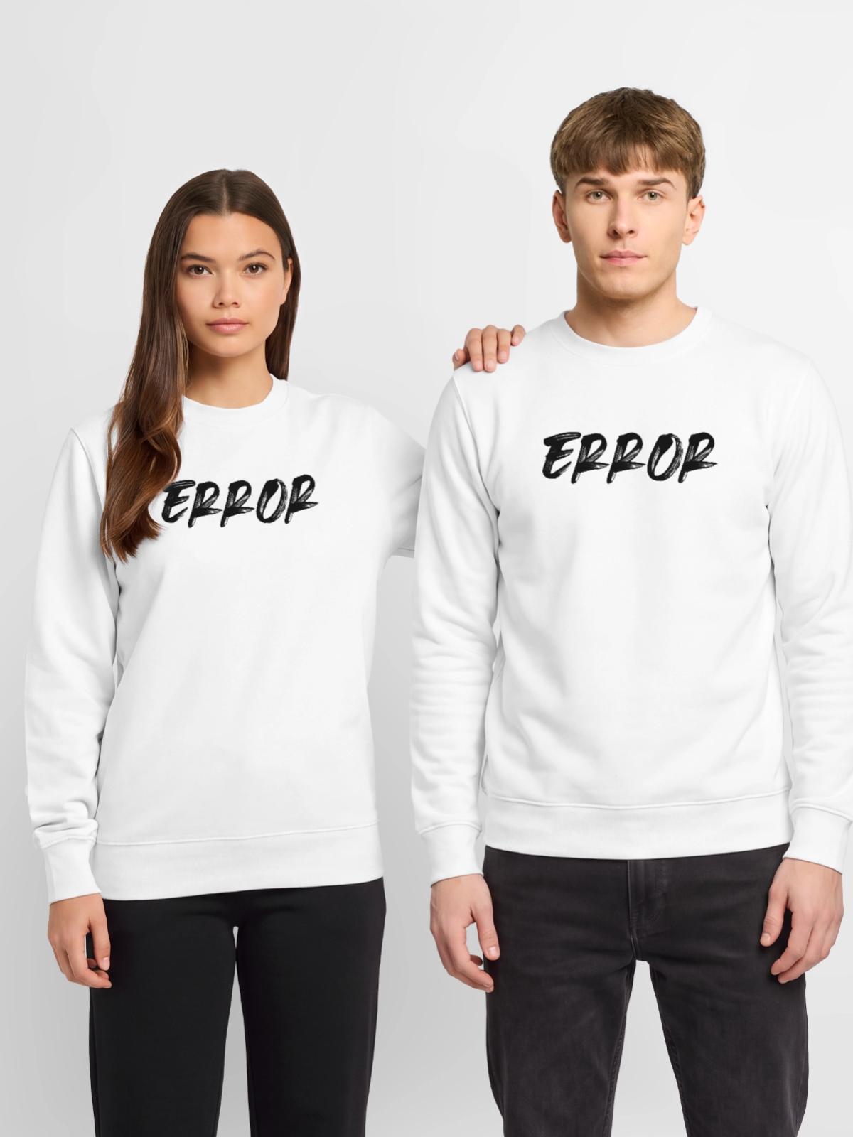 Error - Unisex Pullover - Weiß - Vorne - Alina (178cm) & Michal (187cm)