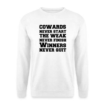 Cowards Winners - Unisex Pullover - Weiß - Vorne - Alina (178cm) & Michal (187cm)