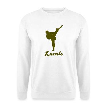 Karate Silhouette Shirt - Unisex Pullover - Weiß - Vorne - Alina (178cm) & Michal (187cm)