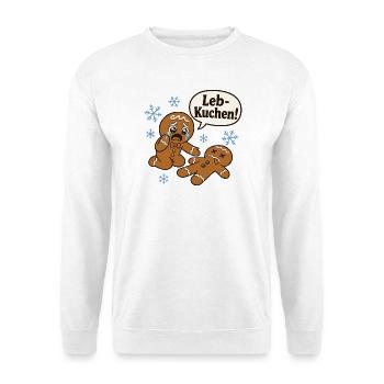 Leb-Kuchen! – Weihnachten Kinder - Unisex Pullover - Weiß - Vorne - Alina (178cm) & Michal (187cm)