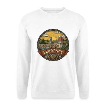 Florence Italien Reiseabzeichen Duomo Vintage-Geschenk - Unisex Pullover - Weiß - Vorne - Alina (178cm) & Michal (187cm)