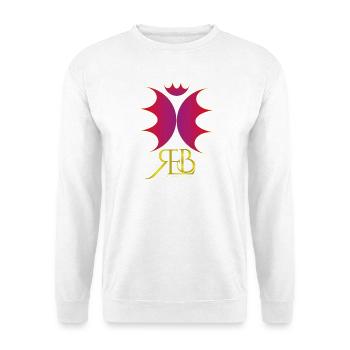 EBR Oversized Logo Gradient - Unisex Pullover - Weiß - Vorne - Alina (178cm) & Michal (187cm)