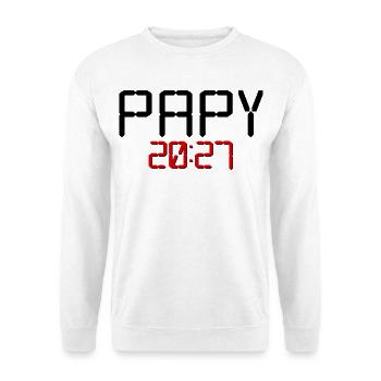 Großvater-Baby 2027, Frankreich - Unisex Pullover - Weiß - Vorne - Alina (178cm) & Michal (187cm)