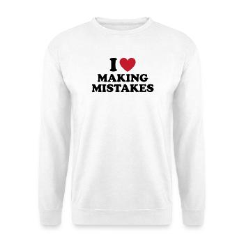 I Love Making Mistakes - Unisex Pullover - Weiß - Vorne - Alina (178cm) & Michal (187cm)