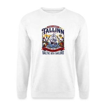 Tallinn Harju County Baltic Sea Sailors - Unisex Pullover - Weiß - Vorne - Alina (178cm) & Michal (187cm)