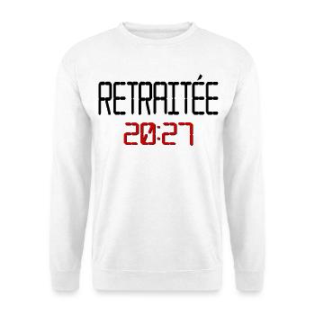 Französischer Rentner 2027, Frankreich - Unisex Pullover - Weiß - Vorne - Alina (178cm) & Michal (187cm)
