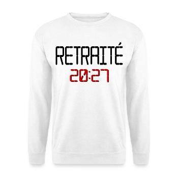 Pensionierter Opa 2027 - Unisex Pullover - Weiß - Vorne - Alina (178cm) & Michal (187cm)