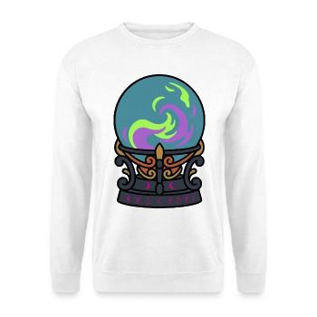 Vintage-Halloween-Kristallkugel-Magie Mystik - Unisex Pullover - Weiß - Vorne - Alina (178cm) & Michal (187cm)