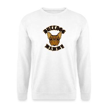 Bulldogge Mama Grafik - Unisex Pullover - Weiß - Vorne - Alina (178cm) & Michal (187cm)