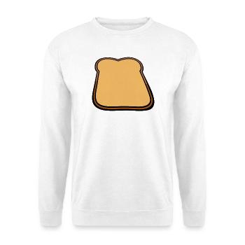 Toastbrot Cartoon Illustration - Unisex Pullover - Weiß - Vorne - Alina (178cm) & Michal (187cm)