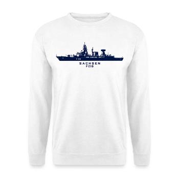 Sachsen F219 – Minimalistische Silhouette – person - Unisex Pullover - Weiß - Vorne - Alina (178cm) & Michal (187cm)