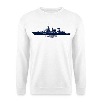 Hamburg F220 – Minimalistische Silhouette - Unisex Pullover - Weiß - Vorne - Alina (178cm) & Michal (187cm)