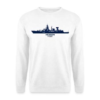 Hessen F221 – Minimalistische Silhouette - Unisex Pullover - Weiß - Vorne - Alina (178cm) & Michal (187cm)