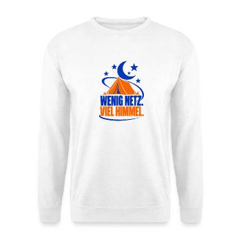 Wenig Netz. Viel Himmel. – Camping - Unisex Pullover - Weiß - Vorne - Alina (178cm) & Michal (187cm)