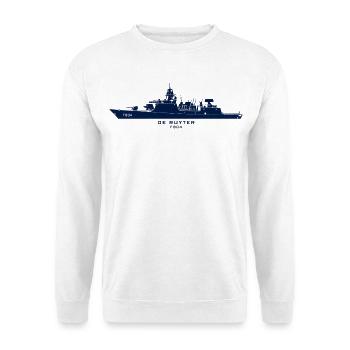 De Ruyter F804 – Minimalistische Silhouette - Unisex Pullover - Weiß - Vorne - Alina (178cm) & Michal (187cm)