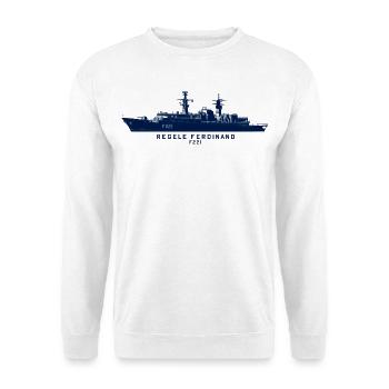 Regele Ferdinand F221 – Minimalistische Silhouette - Unisex Pullover - Weiß - Vorne - Alina (178cm) & Michal (187cm)