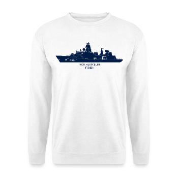 Iver Huitfeldt F361 – Minimalistische Silhouette - Unisex Pullover - Weiß - Vorne - Alina (178cm) & Michal (187cm)