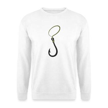 Fischhaken mit grünem Seil - Unisex Pullover - Weiß - Vorne - Alina (178cm) & Michal (187cm)