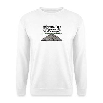 Normalität: Steinweg der Leere - Unisex Pullover - Weiß - Vorne - Alina (178cm) & Michal (187cm)