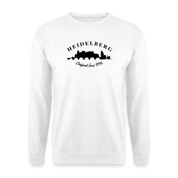 Heidelberg Retro Design - Unisex Pullover - Weiß - Vorne - Alina (178cm) & Michal (187cm)