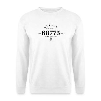 Retro Ketsch am Rhein - Unisex Pullover - Weiß - Vorne - Alina (178cm) & Michal (187cm)