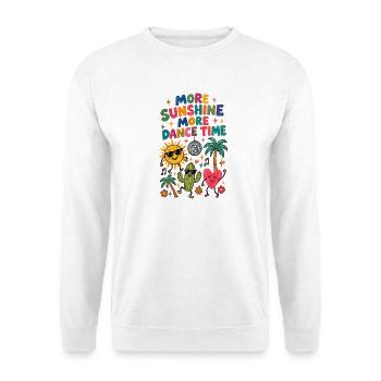 More Sunshine, More Dance Time – Festival Retro - Unisex Pullover - Weiß - Vorne - Alina (178cm) & Michal (187cm)