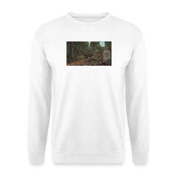Waldpfad der Erkenntnis - Unisex Pullover - Weiß - Vorne - Alina (178cm) & Michal (187cm)