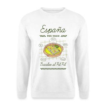 Pil Pil Kabeljau - Unisex Pullover - Weiß - Vorne - Alina (178cm) & Michal (187cm)