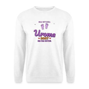 Uroma 2027 – Oma war gestern - Unisex Pullover - Weiß - Vorne - Alina (178cm) & Michal (187cm)
