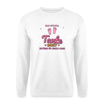Tante 2027 – Zuständig für Zucker & Chaos - Unisex Pullover - Weiß - Vorne - Alina (178cm) & Michal (187cm)