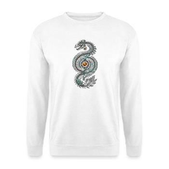 Skelett Dinosaurier Natur Fantasy Kunst - Unisex Pullover - Weiß - Vorne - Alina (178cm) & Michal (187cm)