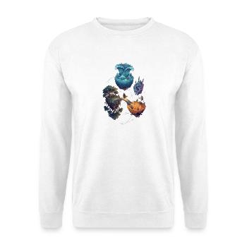 Schwebende Fantasy Inseln – Epische Reise - Unisex Pullover - Weiß - Vorne - Alina (178cm) & Michal (187cm)