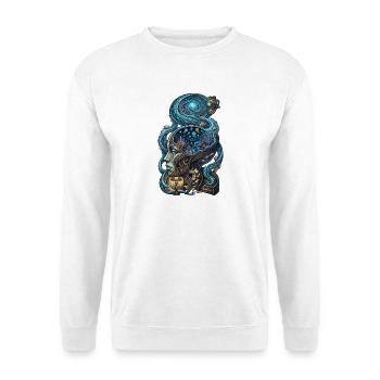 Surreales Ozean Gehirn – Fantasy Kunst - Unisex Pullover - Weiß - Vorne - Alina (178cm) & Michal (187cm)