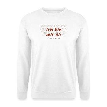 Jahreslosung 2027 Fürchte dich nicht Jesaja 41,10 - Unisex Pullover - Weiß - Vorne - Alina (178cm) & Michal (187cm)