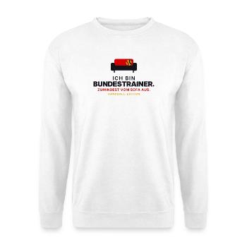 Sofa-Bundestrainer Handball - Unisex Pullover - Weiß - Vorne - Alina (178cm) & Michal (187cm)