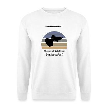 Über Guppies reden - Unisex Pullover - Weiß - Vorne - Alina (178cm) & Michal (187cm)