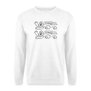 Estnisches Wappen lustiges Geschenk-T-Shirt - Unisex Pullover - Weiß - Vorne - Alina (178cm) & Michal (187cm)