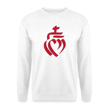 Sacred Heart Of Jesus lustiges Geschenk-T-Shirt - Unisex Pullover - Weiß - Vorne - Alina (178cm) & Michal (187cm)