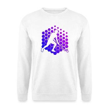Die Unihockeyspieler und Floorball passen zusammen - Unisex Pullover - Weiß - Vorne - Alina (178cm) & Michal (187cm)