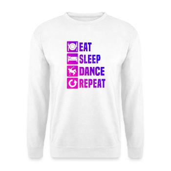 Geschenkidee für den Hip-Hop-Tänzer mit Breakdance - Unisex Pullover - Weiß - Vorne - Alina (178cm) & Michal (187cm)