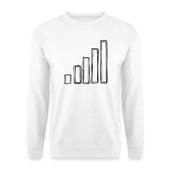 Signalbalken handgezeichnet - Unisex Pullover - Weiß - Vorne - Alina (178cm) & Michal (187cm)