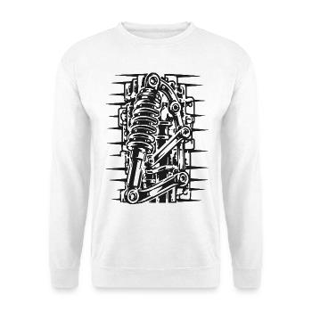 Coilover Diagramm Grafik - Unisex Pullover - Weiß - Vorne - Alina (178cm) & Michal (187cm)