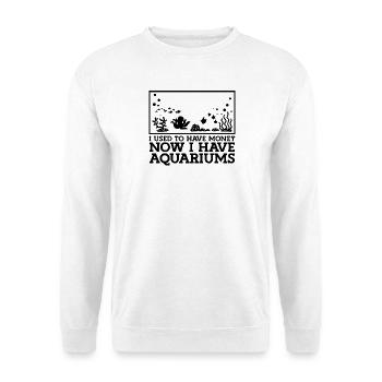 Aquaristik Spruch Humor - Unisex Pullover - Weiß - Vorne - Alina (178cm) & Michal (187cm)