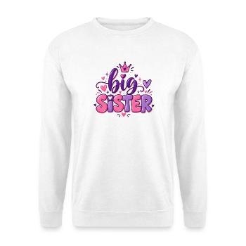 Big Sister - Große Schwester - Geschwister - Unisex Pullover - Weiß - Vorne - Alina (178cm) & Michal (187cm)