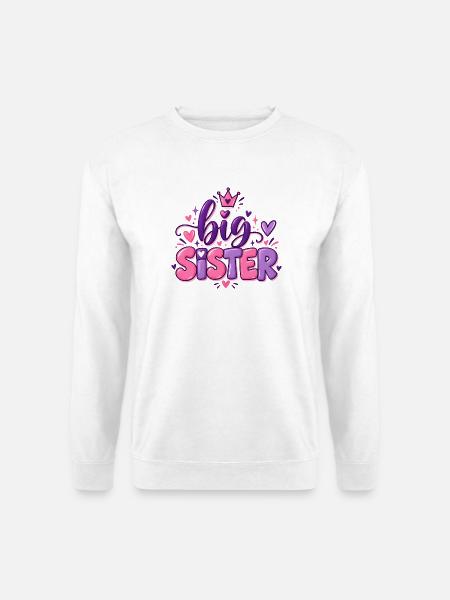 Big Sister - Große Schwester - Geschwister - Unisex Pullover - Weiß