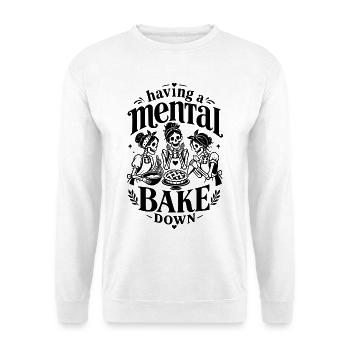 Mental Bake Down - Unisex Pullover - Weiß - Vorne - Alina (178cm) & Michal (187cm)