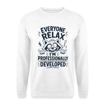 Professionally Developed - Unisex Pullover - Weiß - Vorne - Alina (178cm) & Michal (187cm)