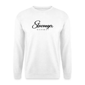 Stavanger - Norway - Norge - Norwegen - Skandinavi - Unisex Pullover - Weiß - Vorne - Alina (178cm) & Michal (187cm)