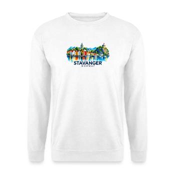 Stavanger - Norway - Norge - Norwegen - Skandinavi - Unisex Pullover - Weiß - Vorne - Alina (178cm) & Michal (187cm)
